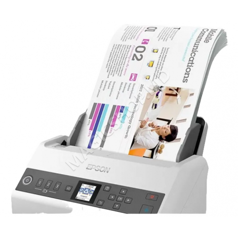 Scaner de documente cu alimentare automată Epson WorkForce DS-730N, A4, Alb